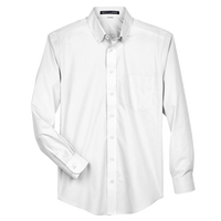 Devon & Jones Men's Crown Collection® Broadcloth Woven Dress Shirt, White, Front view