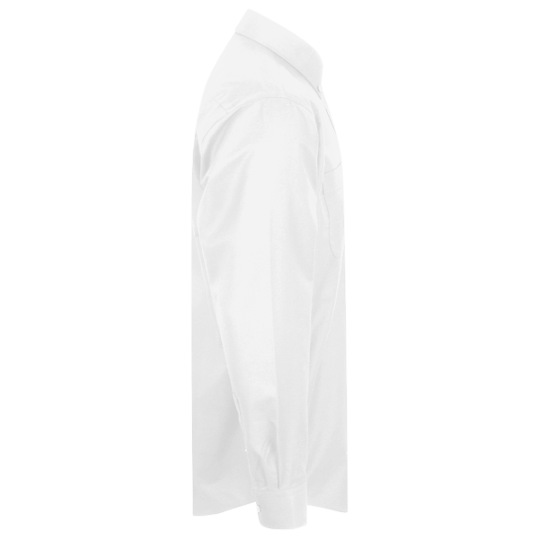 Devon & Jones Men's Crown Collection® Broadcloth Woven Dress Shirt, White, Right Sleeve view