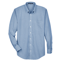 Devon & Jones Men's Crown Collection® Gingham Check Woven Dress Shirt, French Blue, Front view