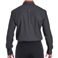 Devon & Jones Men's Crown Collection® Royal Dobby Dress Shirt, Black, Back view