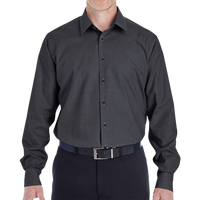 Devon & Jones Men's Crown Collection® Royal Dobby Dress Shirt, Black, Front view