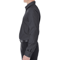 Devon & Jones Men's Crown Collection® Royal Dobby Dress Shirt, Black, Left Sleeve view