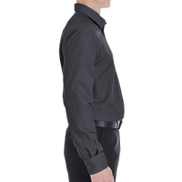Devon & Jones Men's Crown Collection® Royal Dobby Dress Shirt, Black, Right Sleeve view