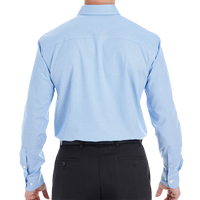 Devon & Jones Men's Crown Collection® Royal Dobby Dress Shirt, French Blue, Back view