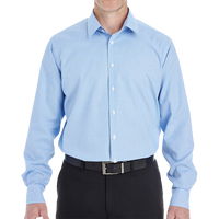 Devon & Jones Men's Crown Collection® Royal Dobby Dress Shirt, French Blue, Front view