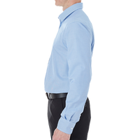 Devon & Jones Men's Crown Collection® Royal Dobby Dress Shirt, French Blue, Left Sleeve view
