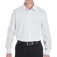 Devon & Jones Men's Crown Collection® Royal Dobby Dress Shirt, White, Front view