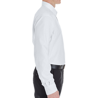 Devon & Jones Men's Crown Collection® Royal Dobby Dress Shirt, White, Right Sleeve view
