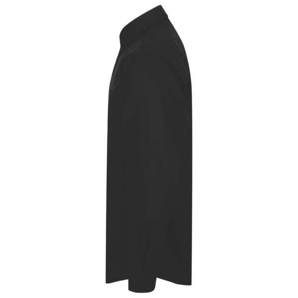 Devon & Jones Men's Crown Collection® Solid Stretch Twill Woven Dress Shirt, Black, Left Sleeve view