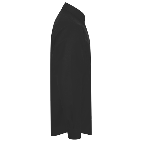 Devon & Jones Men's Crown Collection® Solid Stretch Twill Woven Dress Shirt, Black, Right Sleeve view