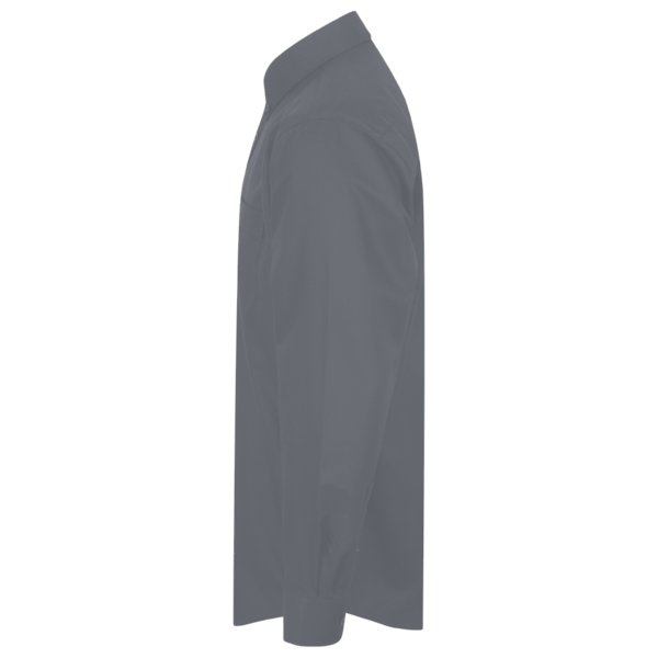 Devon & Jones Men's Crown Collection® Solid Stretch Twill Woven Dress Shirt, Graphite, Left Sleeve view