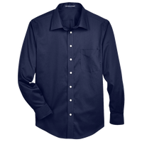 Devon & Jones Men's Crown Collection® Solid Stretch Twill Woven Dress Shirt, Navy, Front view