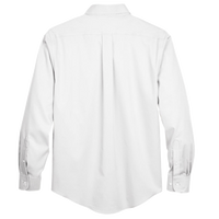 Devon & Jones Men's Crown Collection® Solid Stretch Twill Woven Dress Shirt, White, Back view