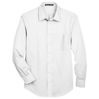 Devon & Jones Men's Crown Collection® Solid Stretch Twill Woven Dress Shirt, White, Front view