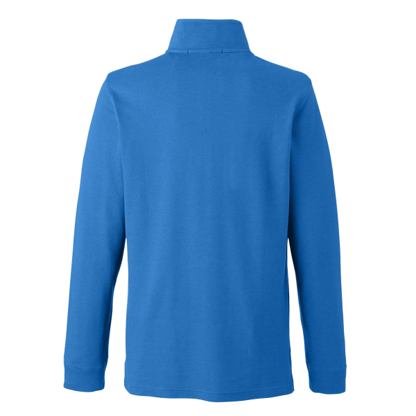 Devon & Jones Men's New Classics® Performance Quarter-Zip Pullover, French Blue, Back view