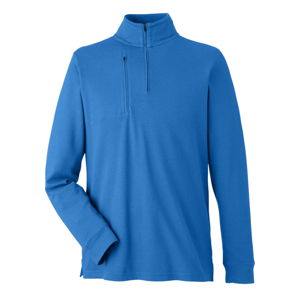 Devon & Jones Men's New Classics® Performance Quarter-Zip Pullover, French Blue, Front view