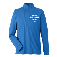Devon & Jones Men's New Classics® Performance Quarter-Zip Pullover, French Blue, Front view, Mockup