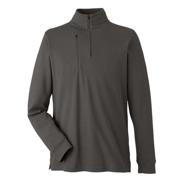 Devon & Jones Men's New Classics® Performance Quarter-Zip Pullover, Graphite, Front view