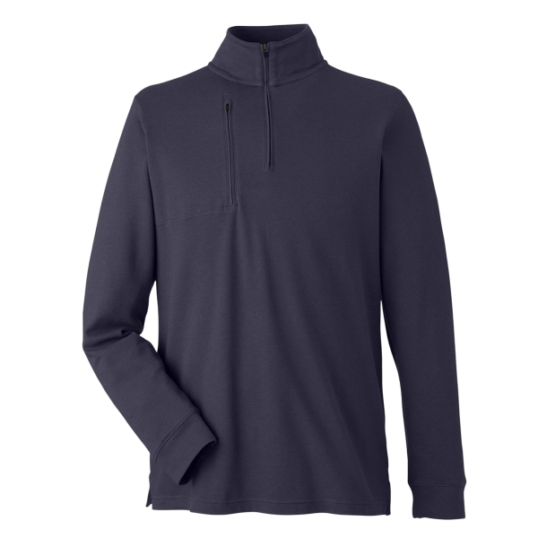 Devon & Jones Men's New Classics® Performance Quarter-Zip Pullover, Navy, Front view