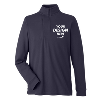 Devon & Jones Men's New Classics® Performance Quarter-Zip Pullover, Navy, Front view, Mockup