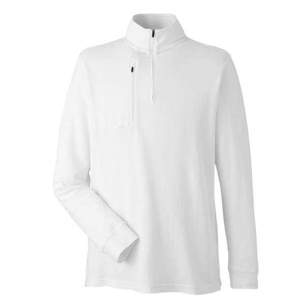 Devon & Jones Men's New Classics® Performance Quarter-Zip Pullover, White, Front view