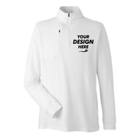 Devon & Jones Men's New Classics® Performance Quarter-Zip Pullover, White, Front view, Mockup