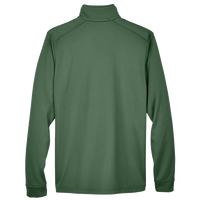Devon & Jones Men's Newbury Colorblock Mélange Fleece Full-Zip jacket, Forest / Forest Heather, Back view