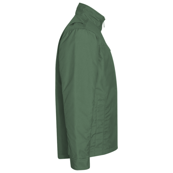 Devon & Jones Men's Newbury Colorblock Mélange Fleece Full-Zip jacket, Forest / Forest Heather, Right Sleeve view