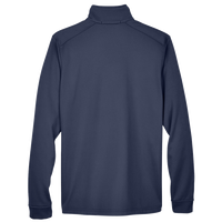 Devon & Jones Men's Newbury Colorblock Mélange Fleece Full-Zip jacket, Navy / Navy Heather, Back view