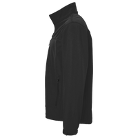 Devon & Jones Men's Newbury Mélange Fleece Quarter-Zip Pullover, Black Heather, Left Sleeve view