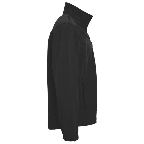 Devon & Jones Men's Newbury Mélange Fleece Quarter-Zip Pullover, Black Heather, Right Sleeve view