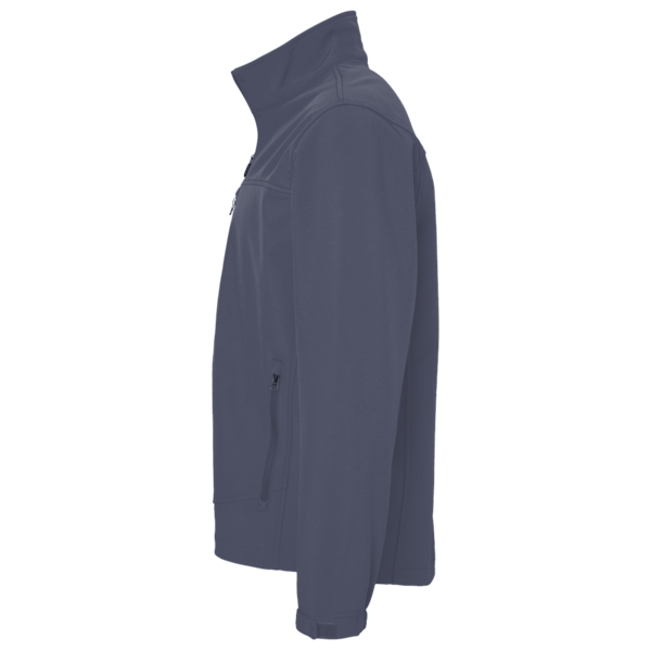 Devon & Jones Men's Newbury Mélange Fleece Quarter-Zip Pullover, Navy Heather, Left Sleeve view