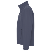 Devon & Jones Men's Newbury Mélange Fleece Quarter-Zip Pullover, Navy Heather, Left Sleeve view