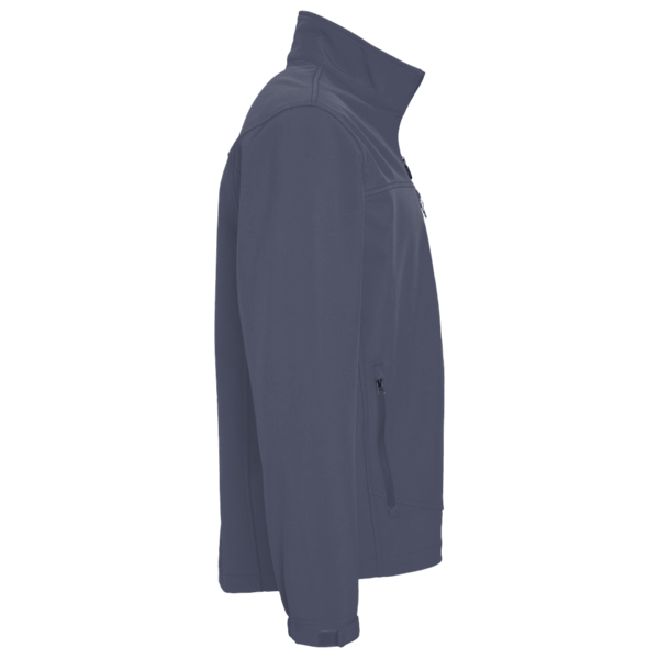 Devon & Jones Men's Newbury Mélange Fleece Quarter-Zip Pullover, Navy Heather, Right Sleeve view