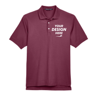 Devon & Jones Men's Pima Piqué Polo, Burgundy, Front view, Mockup