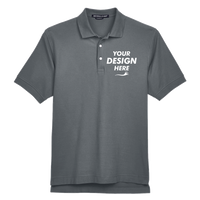 Devon & Jones Men's Pima Piqué Polo, Graphite, Front view, Mockup