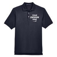 Devon & Jones Men's Pima Piqué Polo, Navy, Front view, Mockup