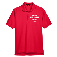 Devon & Jones Men's Pima Piqué Polo, Red, Front view, Mockup
