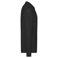 Devon & Jones Men's Pima Piqué Long Sleeve Polo, Black, Right Sleeve view