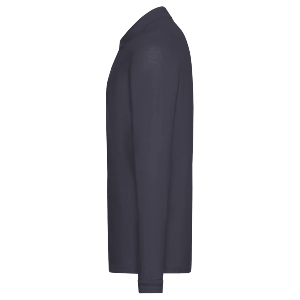 Devon & Jones Men's Pima Piqué Long Sleeve Polo, Navy, Left Sleeve view