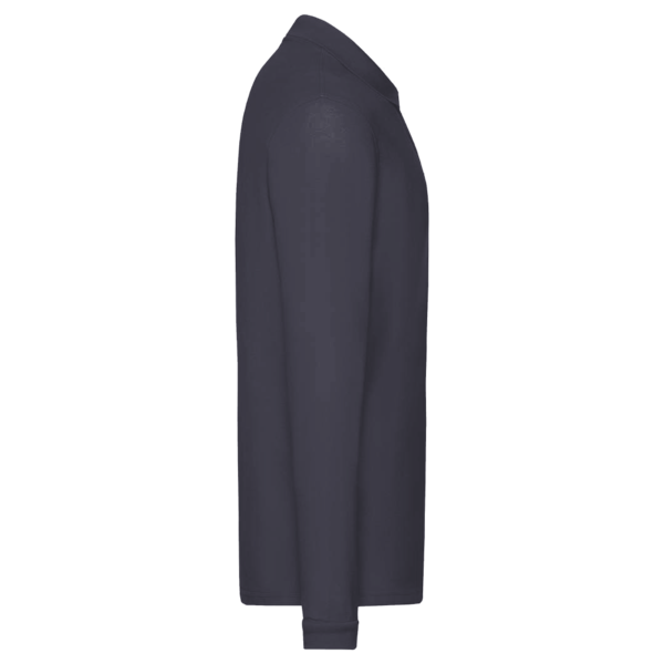 Devon & Jones Men's Pima Piqué Long Sleeve Polo, Navy, Right Sleeve view
