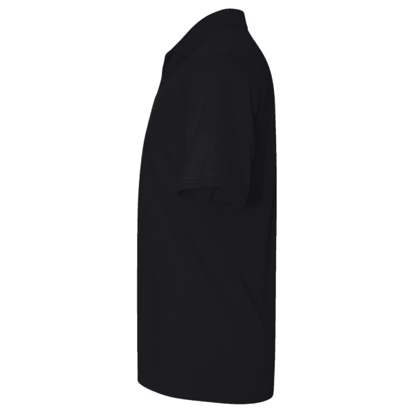 Devon & Jones Men's Pima Piqué Polo, Black, Left Sleeve view
