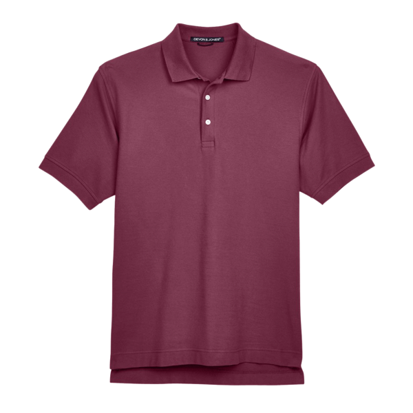 Devon & Jones Men's Pima Piqué Polo, Burgundy, Front view