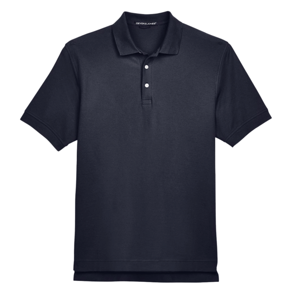 Devon & Jones Men's Pima Piqué Polo, Navy, Front view