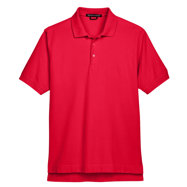 Devon & Jones Men's Pima Piqué Polo, Red, Front view