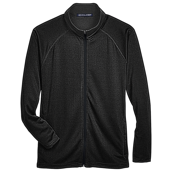 Devon & Jones Men's Stretch Tech-Shell® Compass Full-Zip Jacket, Black, Front view