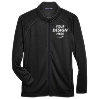 Devon & Jones Men's Stretch Tech-Shell® Compass Full-Zip Jacket, Black, Front view, Mockup