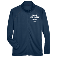 Devon & Jones Men's Stretch Tech-Shell® Compass Full-Zip Jacket, Navy, Front view, Mockup
