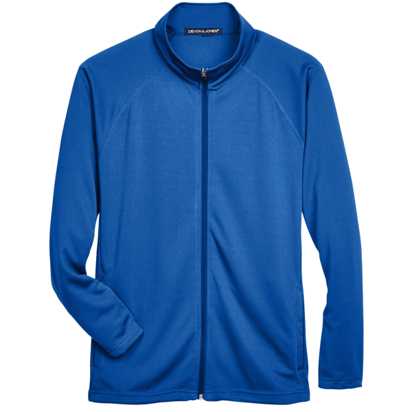 Devon & Jones Men's Stretch Tech-Shell® Compass Full-Zip Jacket, True Royal, Front view