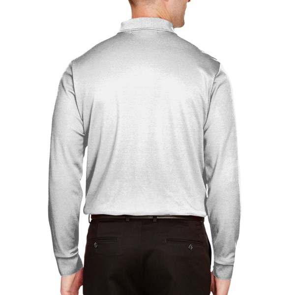 Devon & Jones Men's Tall CrownLux Performance® Plaited Long Sleeve Polo, White, Back view